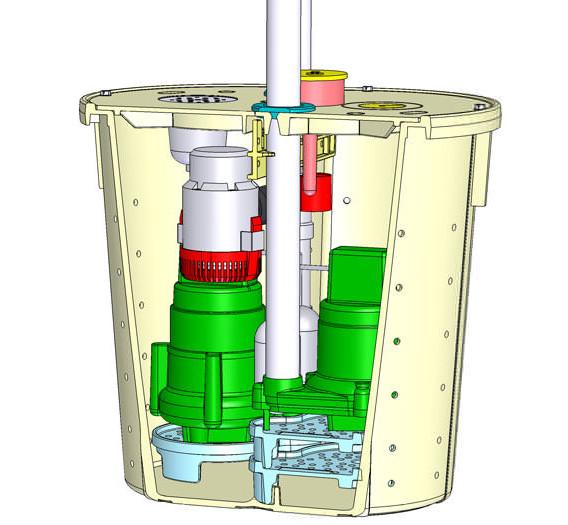 Primary and secondary Zoeller&reg; sump pumps installed for powerful pumping